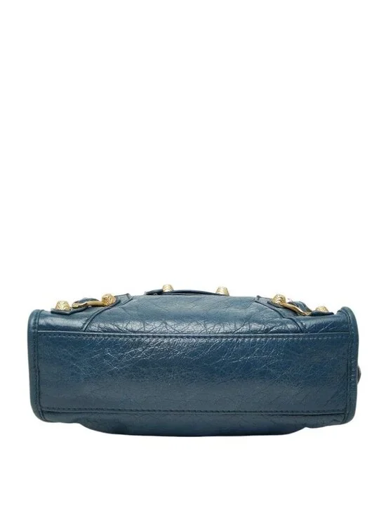 Balenciaga Giant Mini City 2-Way Shoulder Bag Blue Leather - Picture 3 of 10